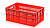 Ящик для молока, мяса, овощей и фруктов большая перфорация дно сплошное красный
