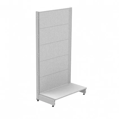 Стеллаж торговый пристенный перфорированный отдельностоящий без плинтуса с заглушкой (2250x1000x500)